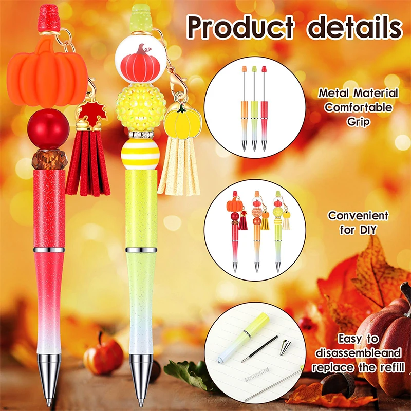 30 Stück Kunststoff Perlen Stift Perle Rollerball Stifte Perle Kugelschreiber sortiert Perlen Stift schwarze Tinte