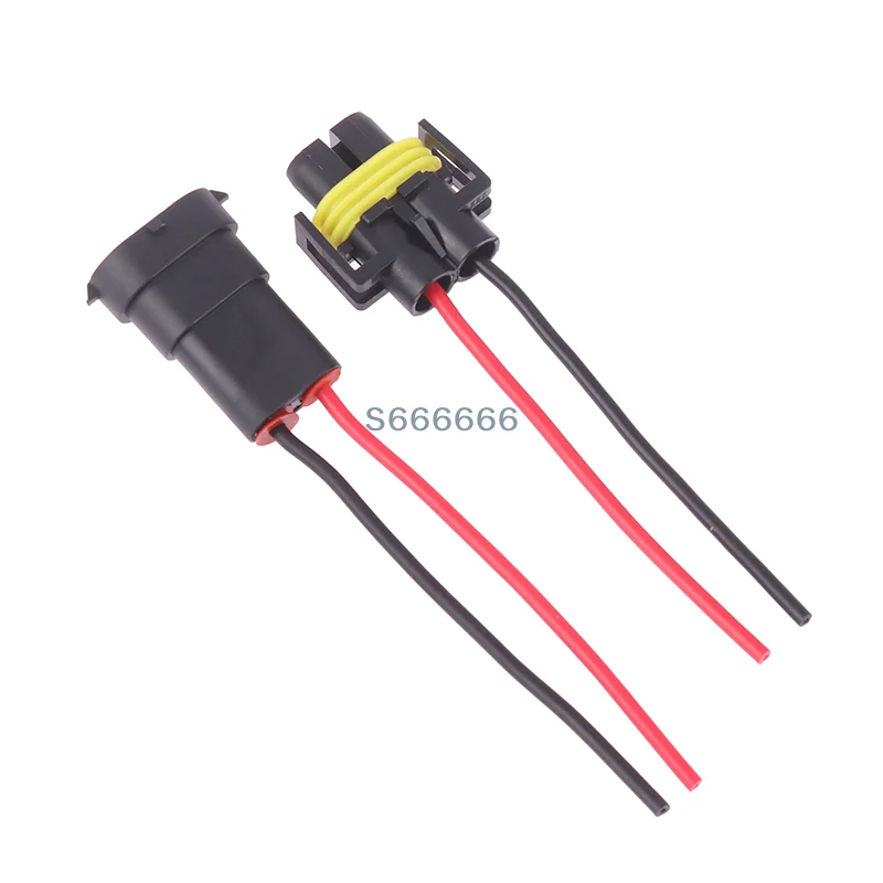 

1/2PCS H8 H9 H11 Male To Female Socket Plug Adapter Connector Cable Wiring Harness Foglight Head Light Bulb Lamp