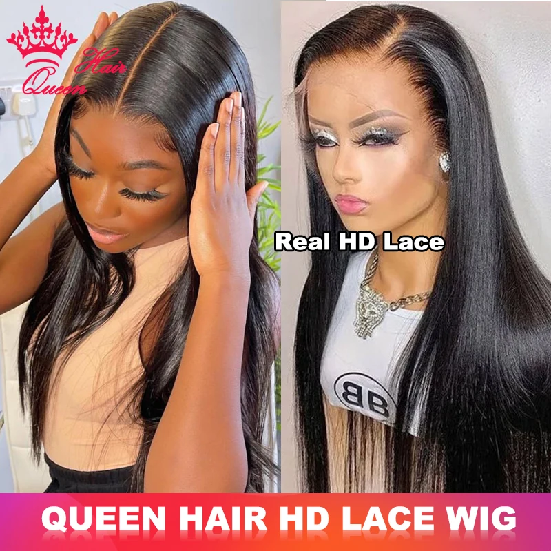 

Queen Hair Real HD Lace Closure Wigs Raw Human Straight Hair 13x4 13x6 full Frontal Lace wig with Top Raw Hair Human Hair