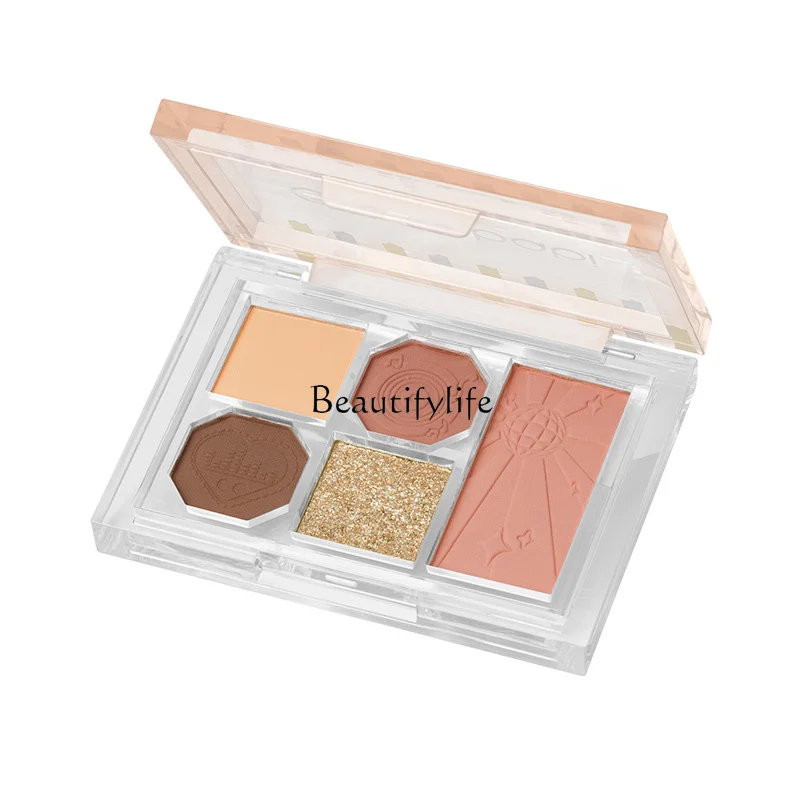 

Soft mist eyes five-color eyeshadow disc matte pearlescent polarized makeup disc