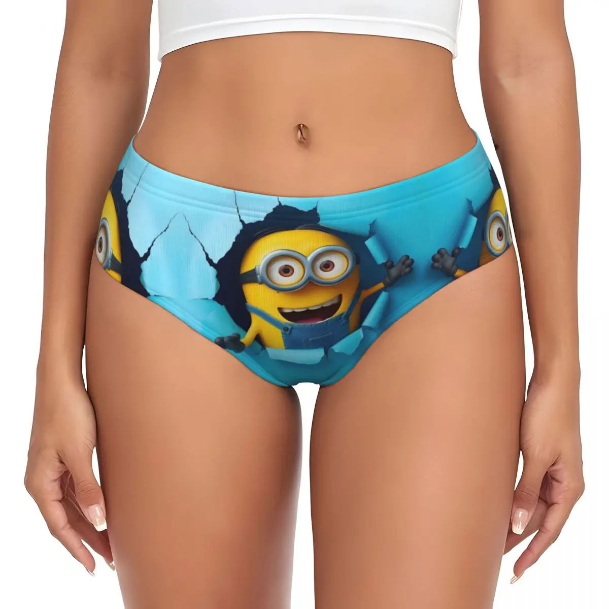 Пользовательские классические трусики с героями мультфильмов M-Miniones, женское дышащее забавное нижнее белье