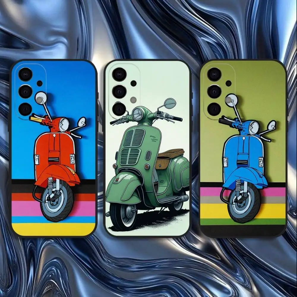 

Vespa Scooter Motorcycle Phone Case For Samsung S25,S24,S21,S22,S23,S30,Ultra,S20,Plus,Fe,Lite,5G Black Cover