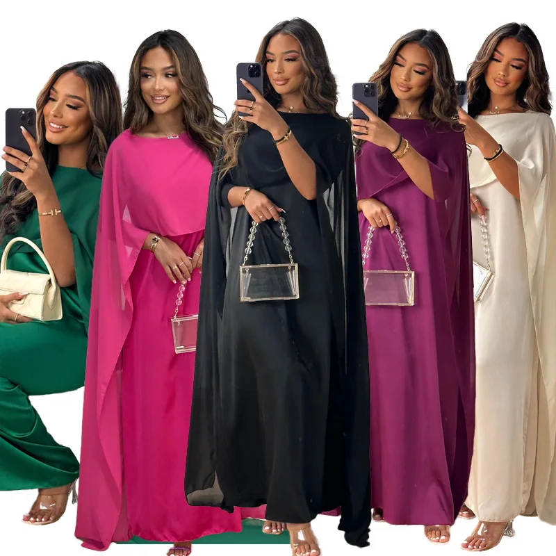 Ramadán musulmán mujeres Maxi vestido capa Abaya Dubai Kaftan Eid Djellaba Kebaya Islam ropa capa vestido de fiesta caftán marroquí bata