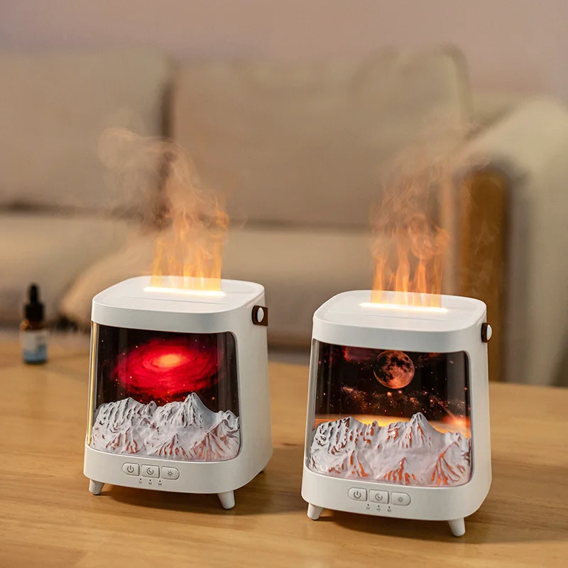 

2026 new simulation planet galaxy aromatherapy machine household colorful flame fragrance machine usb humidifier