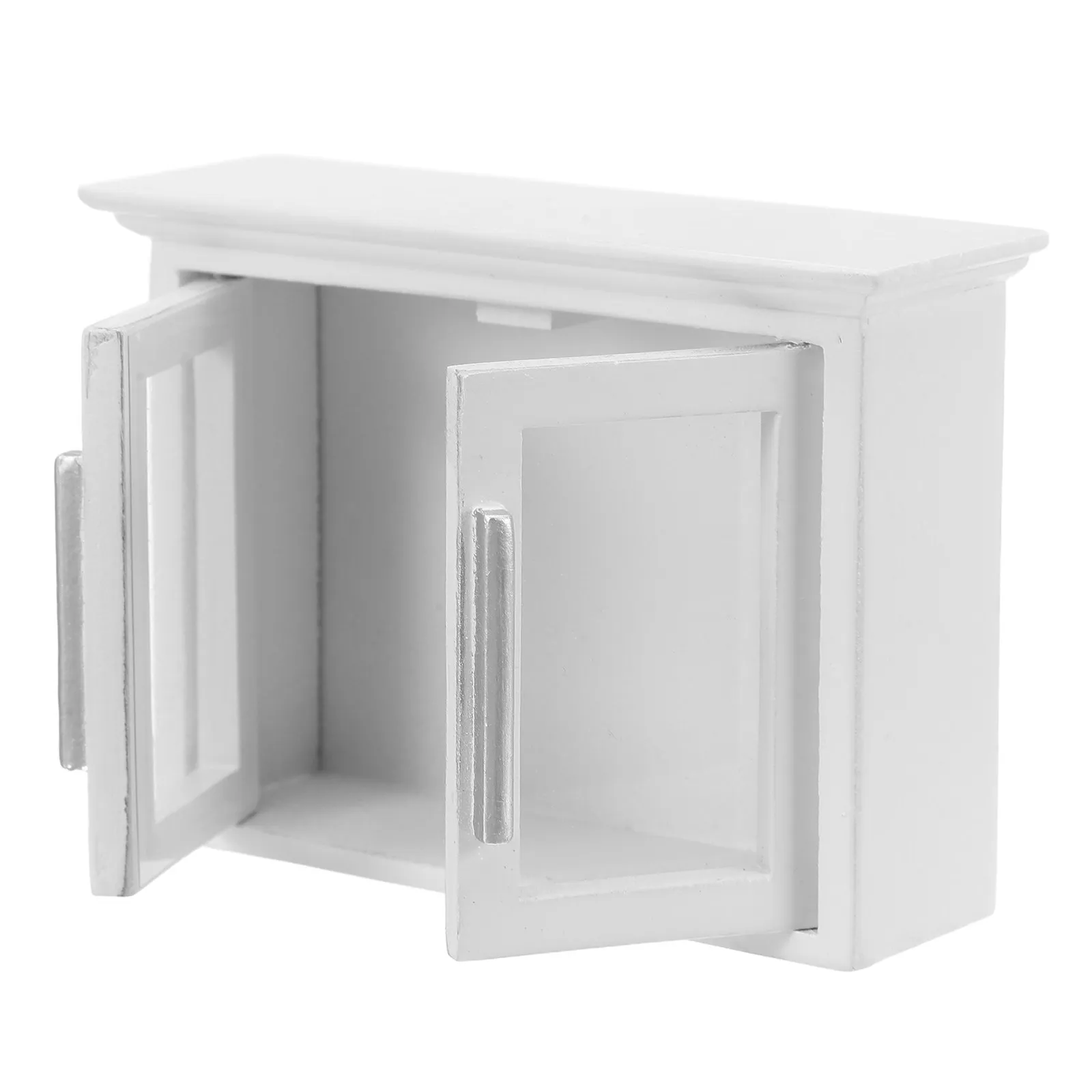 

White 1:12 Scale Miniature Dollhouse Kitchen Cabinet Wall Mounted Shelf Vintage Furniture Mini Kitchen Storage Display