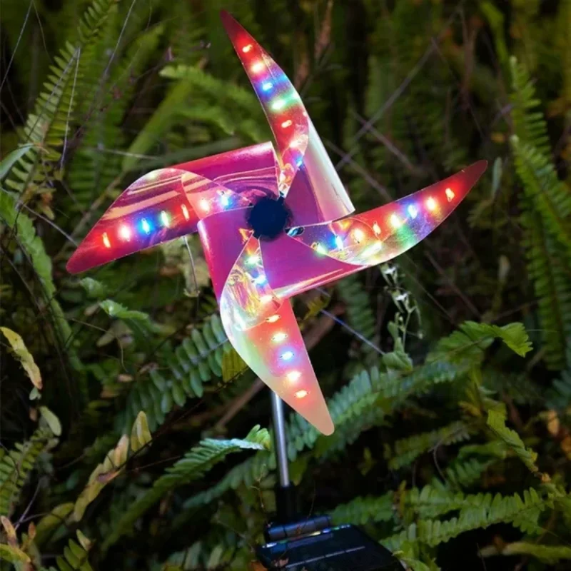 Garden Solar Windmill Light Phantom Colour Patio Garden Lighting Floor Lamps Outdoor LED Solar Ground Plug Windmill Light