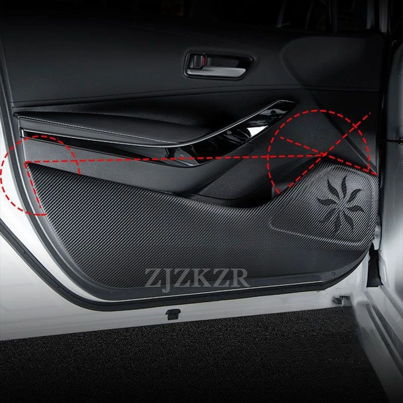 ل Leapmotor B01 B10 C01 C10 C11 C16 ألياف الكربون الجلود باب السيارة مكافحة ركلة منصات تقليم صندوق القفازات ملصق الملحقات الداخلية #5