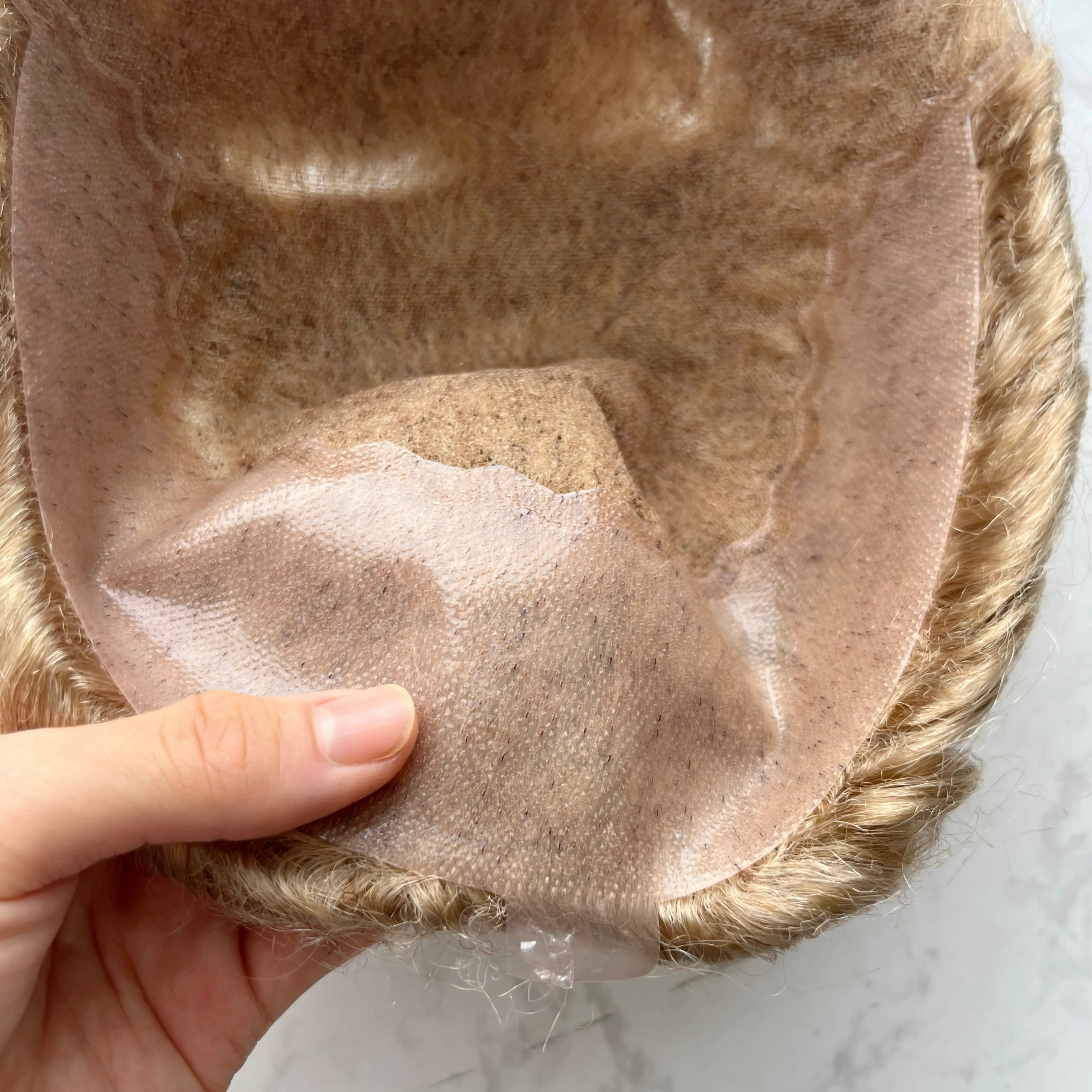 

Мужской парик Q6, невидимый кружевной и завязанный из искусственной кожи, мужской протез для волос, 7*9/8*10, мужской парик # 22R блондинка 100% европейские человеческие волосы