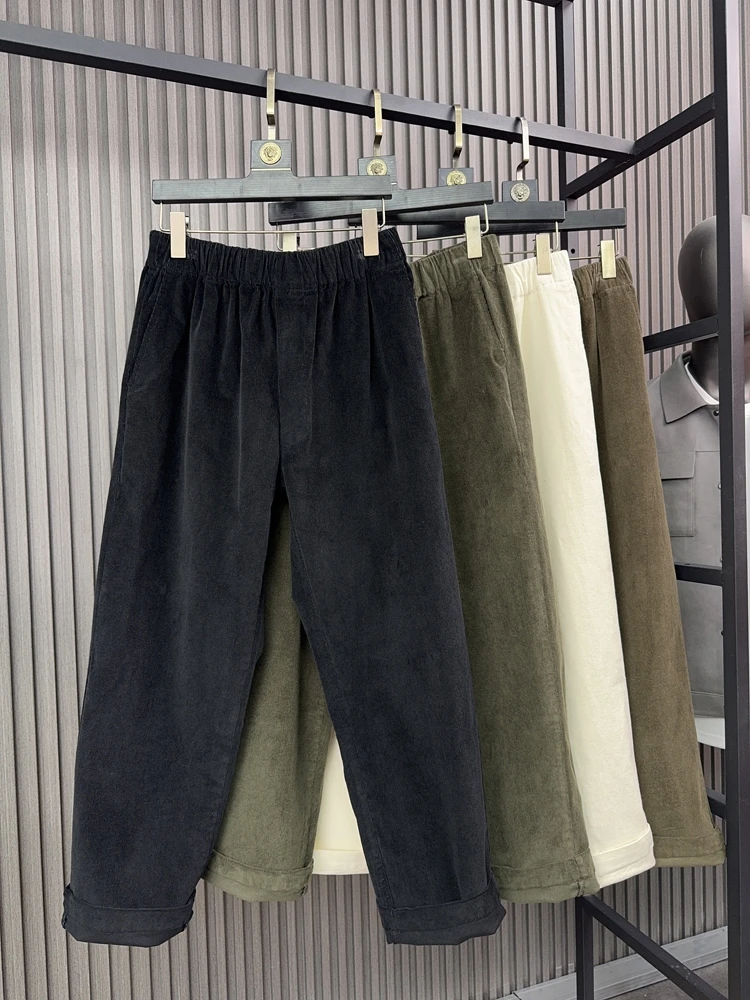 

Svip Cabinet Thiened вельветовые прямые повседневные брюки мужские осенне-зимние модные однотонные теплые широкие брюки