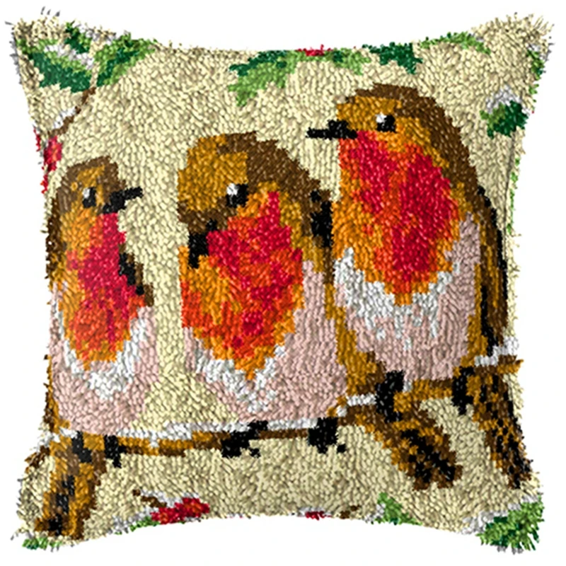 Cute Animal Latch Hook Rug Kits Segment Embroidery Pillow Cross Stitch Carpet Embroidery Diy Pillow Knooppakket Smyrna Package