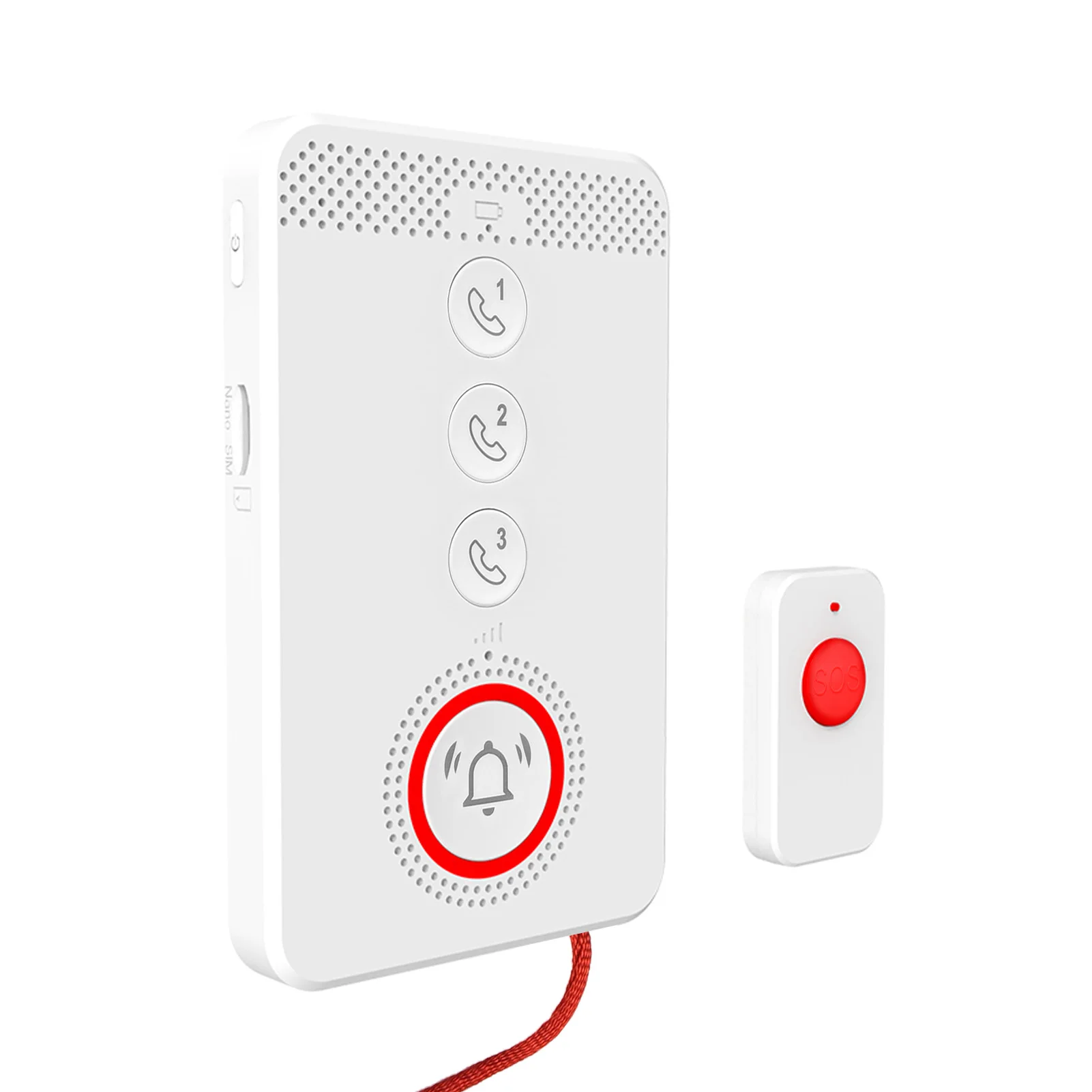 Wireless Caregiver Pager Elderly Calling System SOS Emergency Button Alert 4G Voice Distress Alarm Two-way Intercom Phone