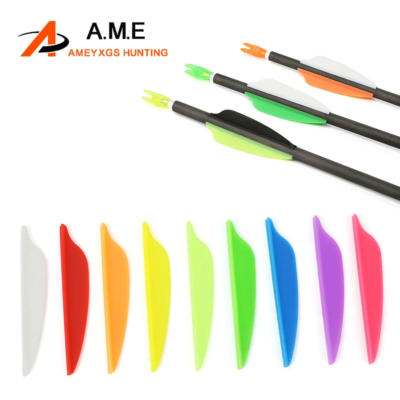 72pcs Rubber Arrow Fletches 1.75 inch Vane 10 Color Arrow Fletching Arrow Feather for Bow Hunting Archery Shooting