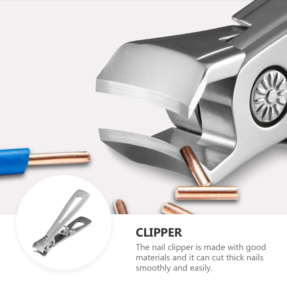 

1Pcs Premium Stainless Steel Nail Cutter Ergonomic Design Efficient Thick Nails Trimmer Portable Manicure Kit Silver