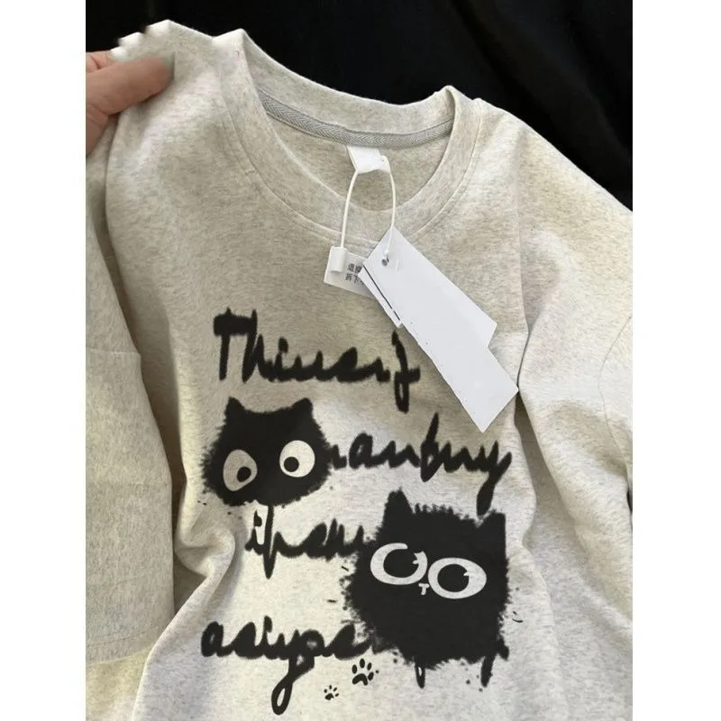 Korean Harajuku Hip Hop Graphic Printed Cotton Oversized Loose Streetwear T-Shirt Men Women Casual Retro Top Tee
