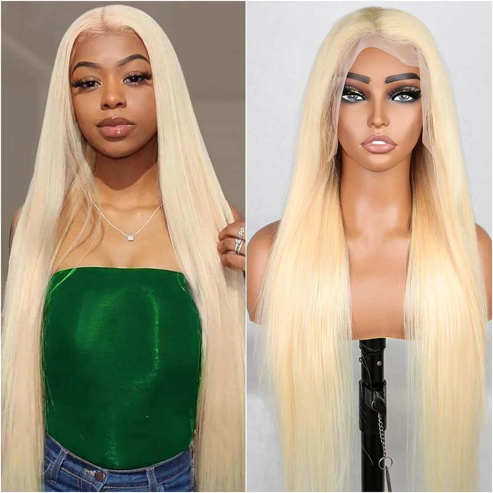 

200 Density 613 Blonde Straight 13x4 Transparent Lace Frontal Wig 13x6 HD Lace Front Human Hair Wigs Brazilian For Women