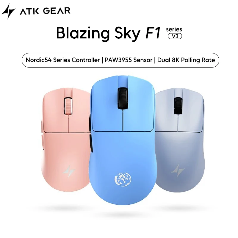 F1 V3 F1V3 Ultimate Extreme Wireless Gaming Mouse PAW3955 Master 0.163ms Low Latency Dual 8K 37g Lightweight Non-porous FPS Mice