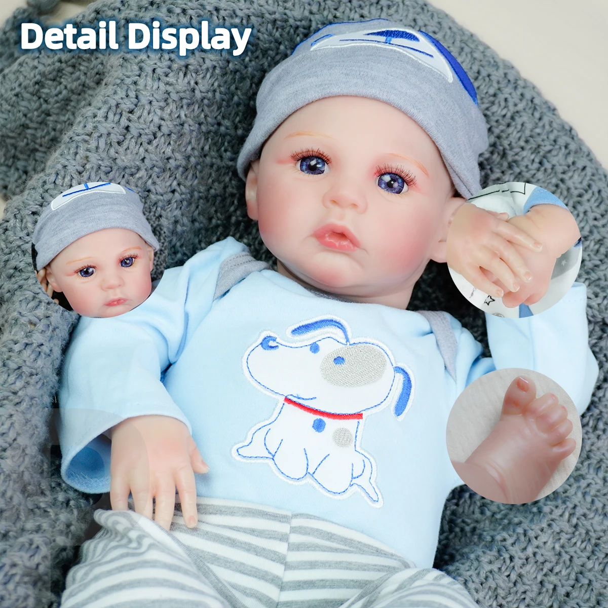 JOYORA 50CM realistische babypop 3D huid voltooid schilderij hoge kwaliteit mode wedergeboorte pop handgemaakte perfecte verjaardagscadeau