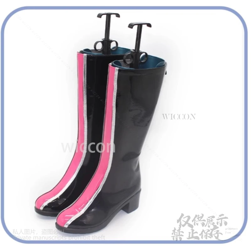 【MoeMimic】Disfraz de Cosplay de Rumi, zapatos de cuero PU, botas, accesorios de cazadores de demonios KPop, zapatos de juego de rol, zapatos de Rumi para mujeres y hombres, fiesta de Halloween