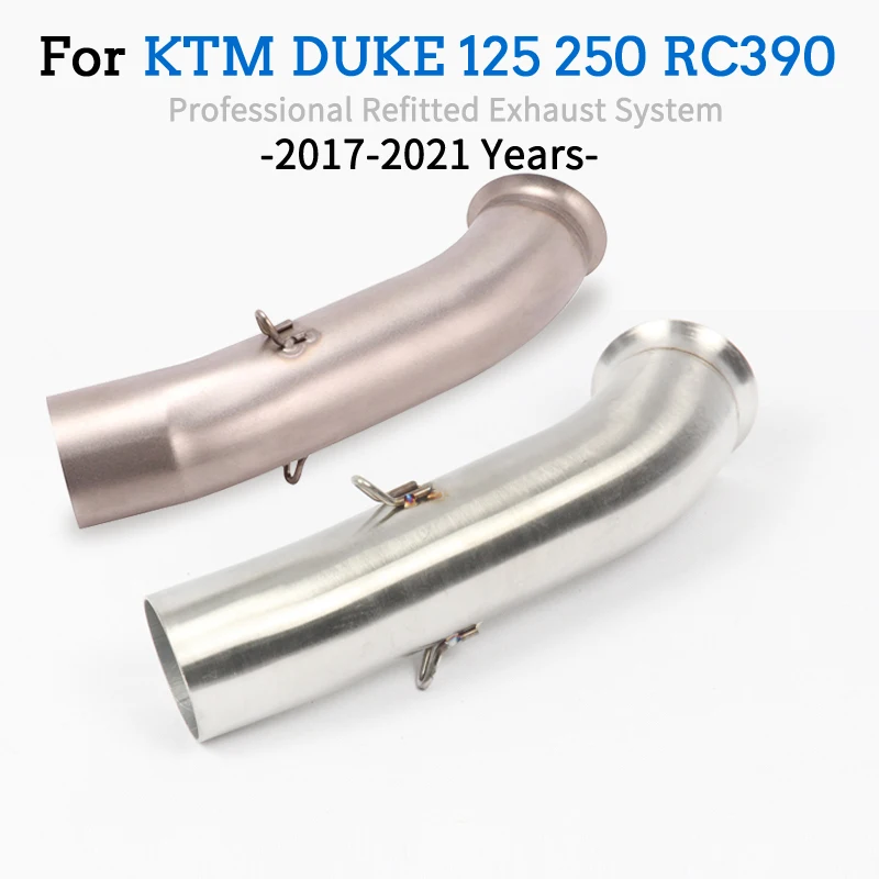 Motorcyle Exhaust Middle Link Pipe 51mm Muffler Escape Section Adapter Connect  for KTM DUKE RC 125 250 390 RC390 Duke390