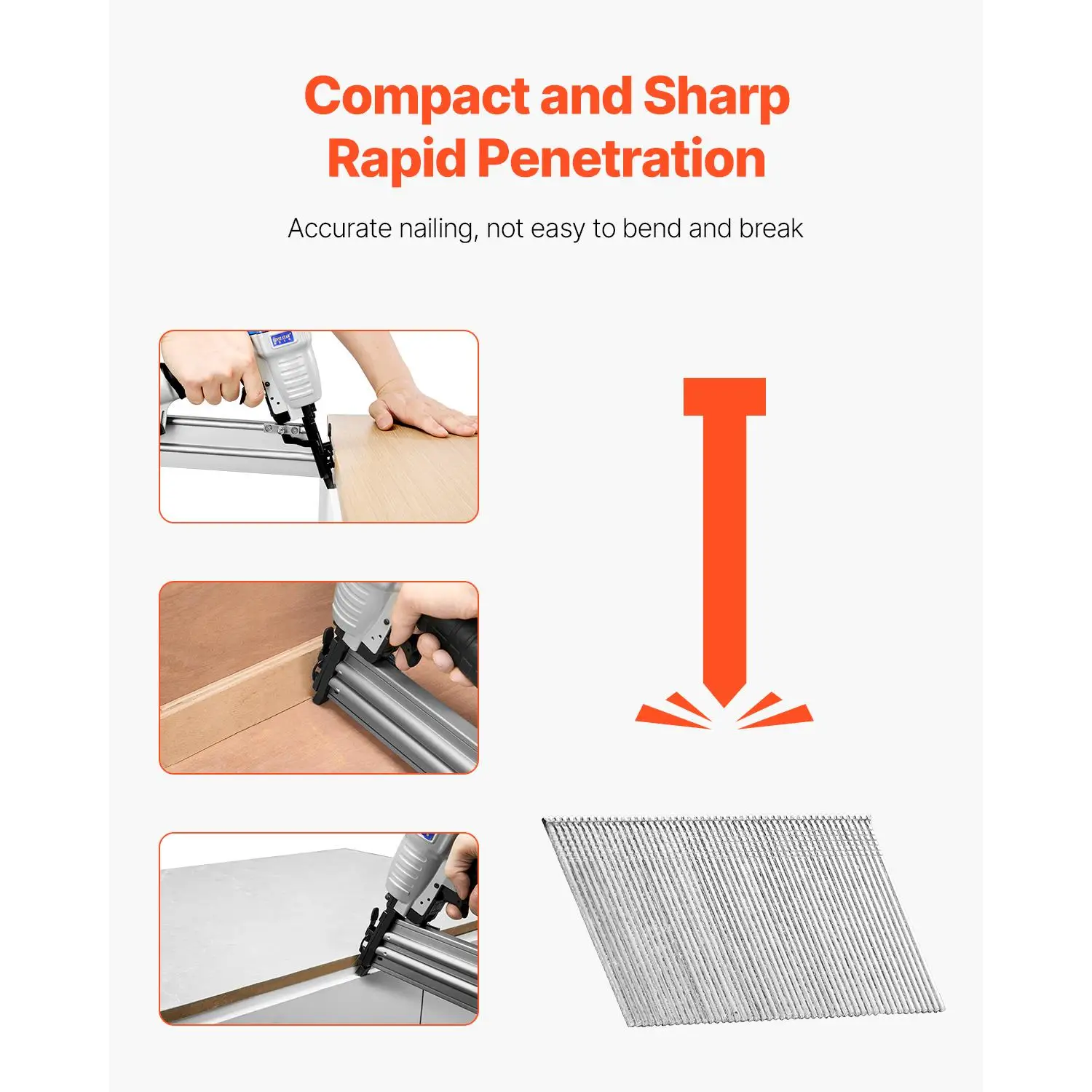 16 Gauge 2 Inch Angled Finish Nails 2000 Count Galvanized Anti Rust Nails for 20 Degree Heavy Duty Finish Nailers