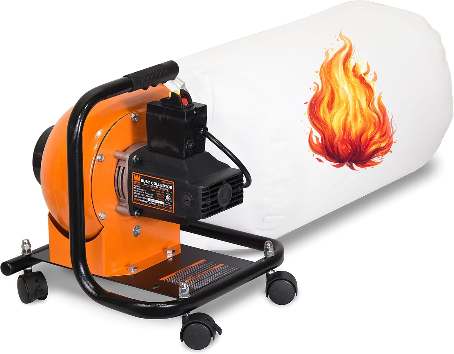 

Woodworking Dust Collector, 5.7-Amp Motor with 12-Gallon Bag, Mobile Base, and Optional Wall Mount (DC3401)