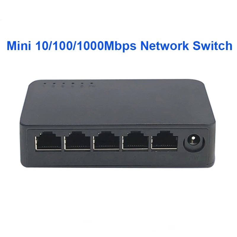 

Gigabit Network Switch Mini Desktop 5Ports Switch Ethernet 1000Mbps High Performance Smart Switcher RJ45 Hub Internet Injector