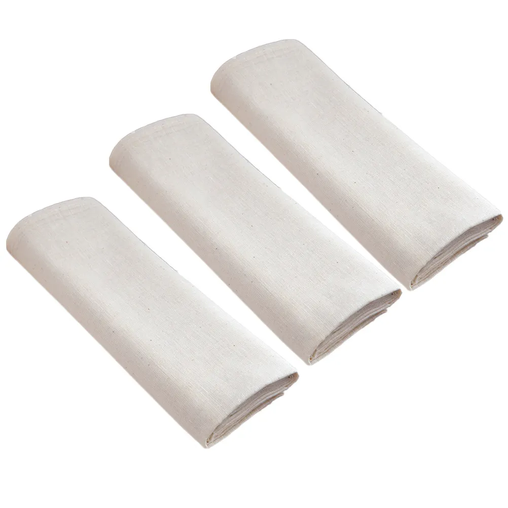 

3Pcs Fine Reusable Cheesecloth Filter Cotton Fabric High Temperature Resistant Strainer for Kombucha Wine Making Roasting