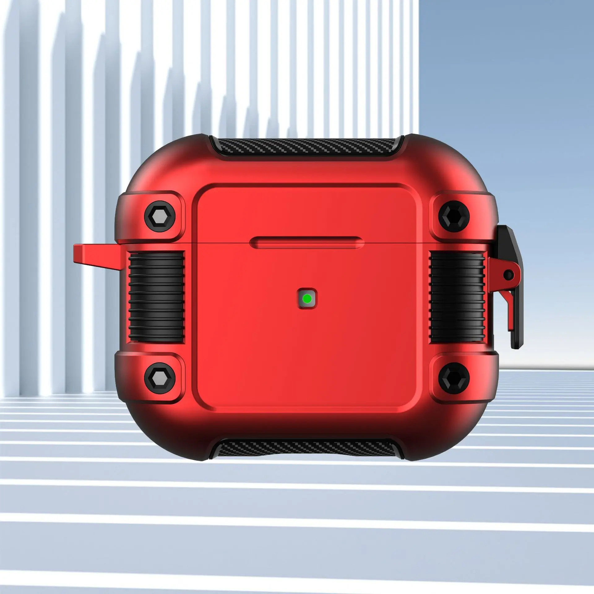 Армированный чехол для Airpods Pro, чехол с зажимом и замком, военный Жесткий Чехол, мужской и женский защитный чехол с брелоком для Airpods 3, чехол