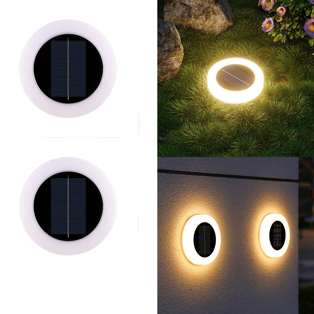 

2PCS Waterproof Solar Garden Lawn Lights Dual-purpose Energy Saving Floor Under Spot Lamp Warm /White Light Solar Powered