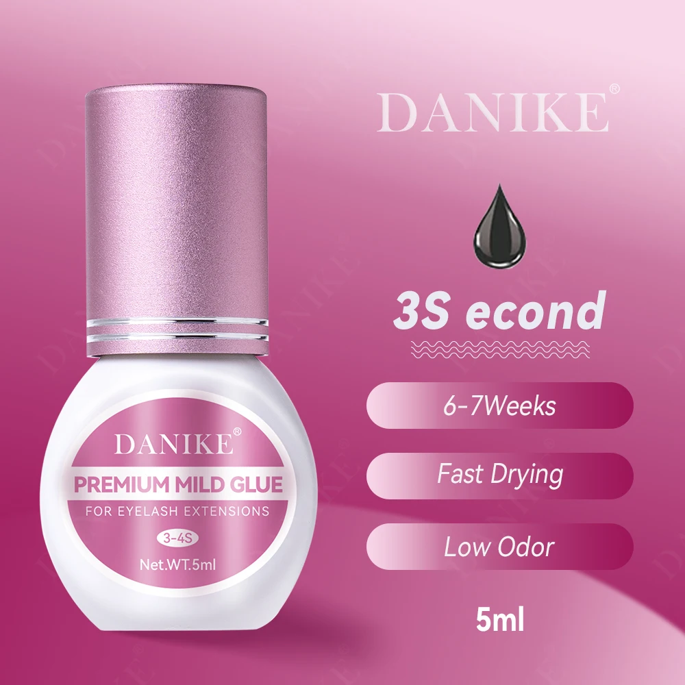5 ขวด 5ml DANIKE False Lash กาวสีดํา 0.3S 0.5S 1S 2S 3S แห้งเร็วกาวสําหรับขนตา Extra Strong Lash กาว