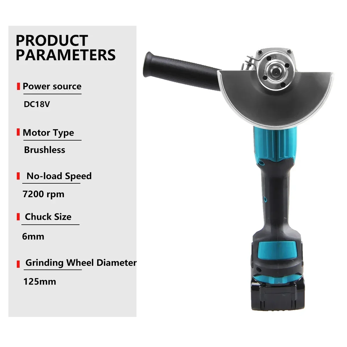 125mm Brushless Cordless Angle Grinder Impact Variable Speed DIY Cutting Grinder Machine Power Tools For Makita 18V Battery