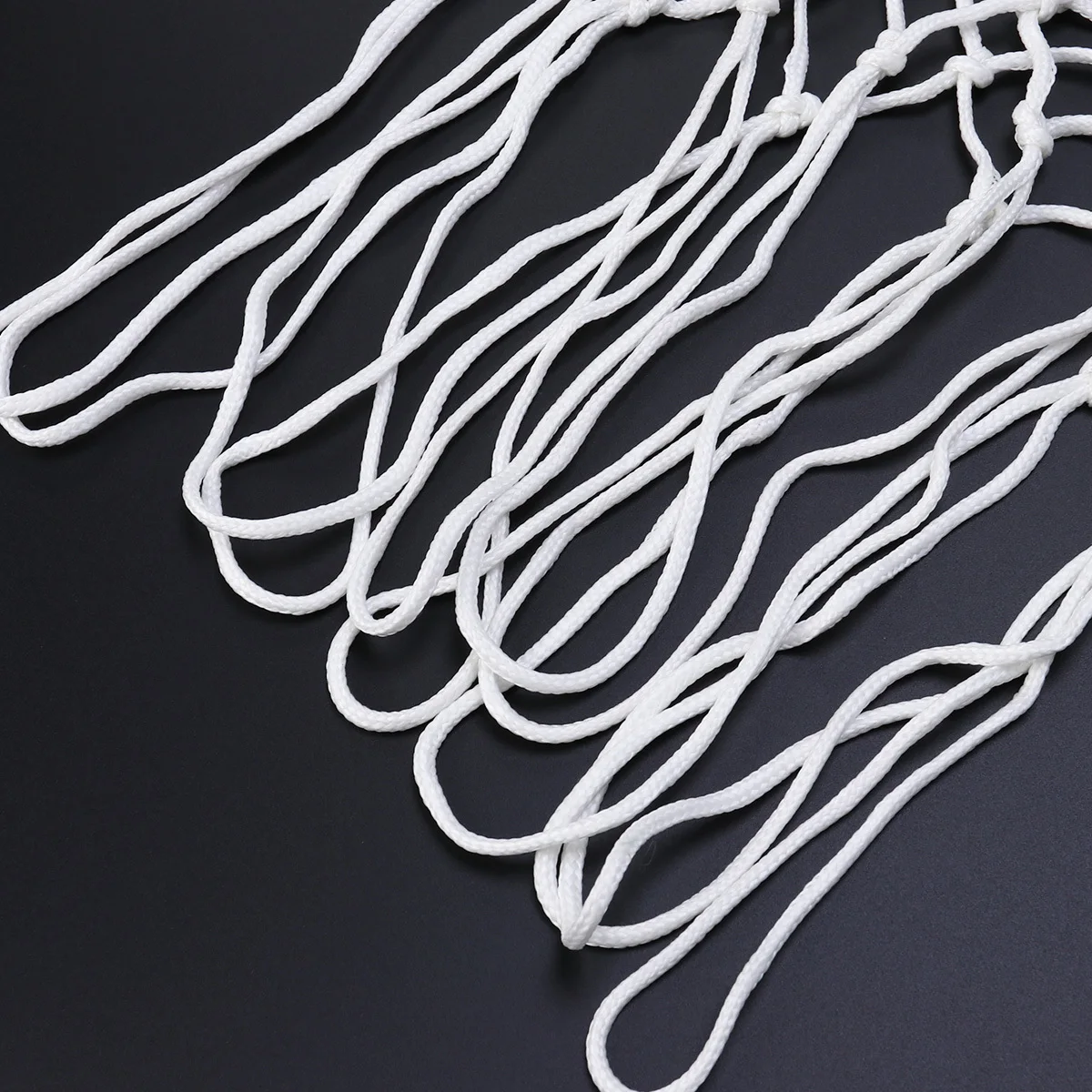 Rede de basquete de nylon com brilho noturno, 2 peças, resistente ao desgaste, serve para aro de basquete padrão, perfeita para patios internos e externos