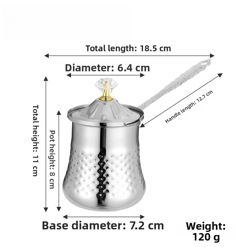 1pc 200ml Fashion 304 Stainless Steel Milk Pot With Lid - For Coffee Art Cup Coffeeware Milk Jugs Tea Boiling Pot