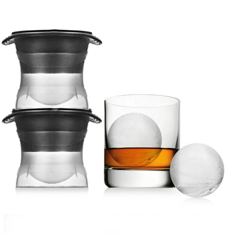 Silicone Ball Shape Tray Mold for Whiskey Ice Cubes Cocktail Accessories and Ice Maker for Bars and Bricks Ice Cream Tool