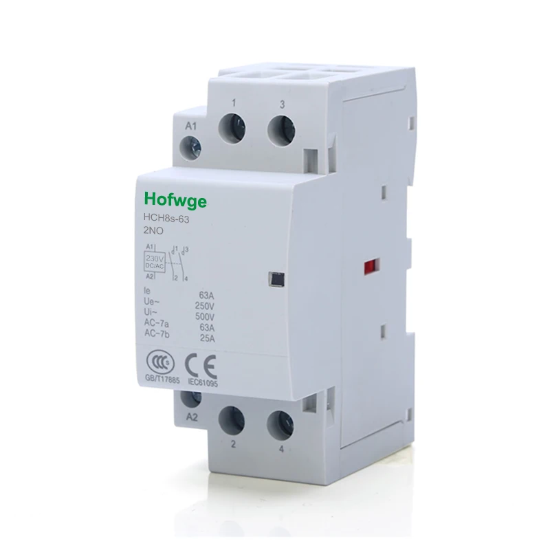 Imagem -05 - Contator Dc230v Bobina Ac230v 63a 4no Contator Modular Automática Din Rail tipo Hch8s63 Dc24v