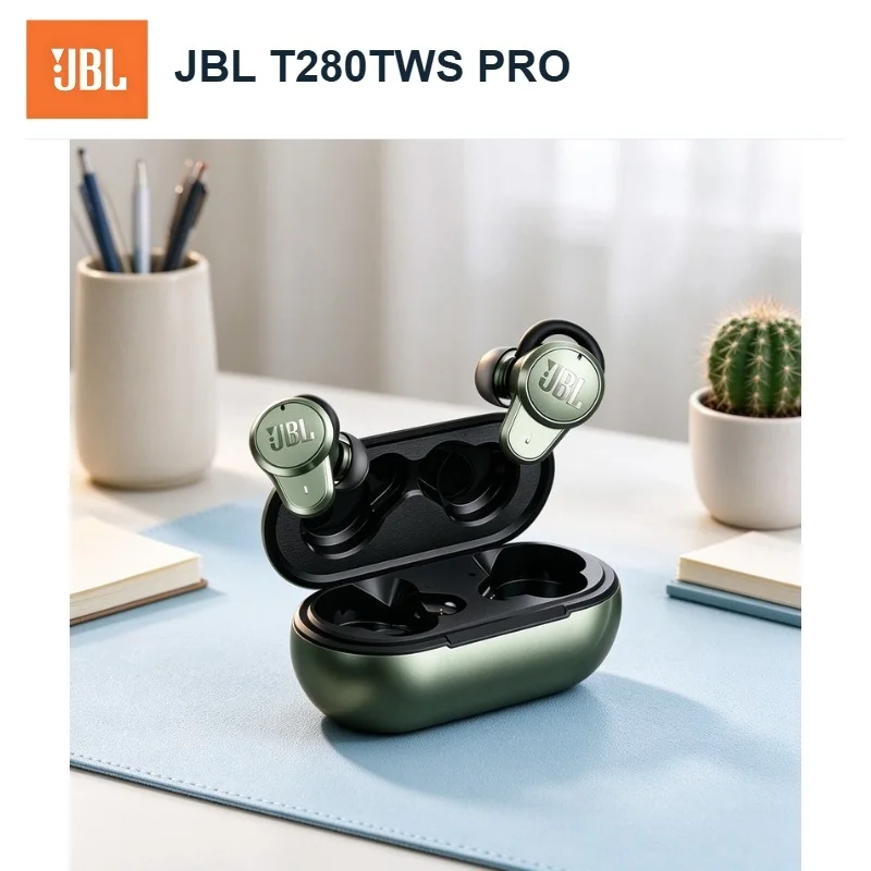 JBL T280TWS Pro Bluetooth Earbuds for Sports with Secure Fit and Case