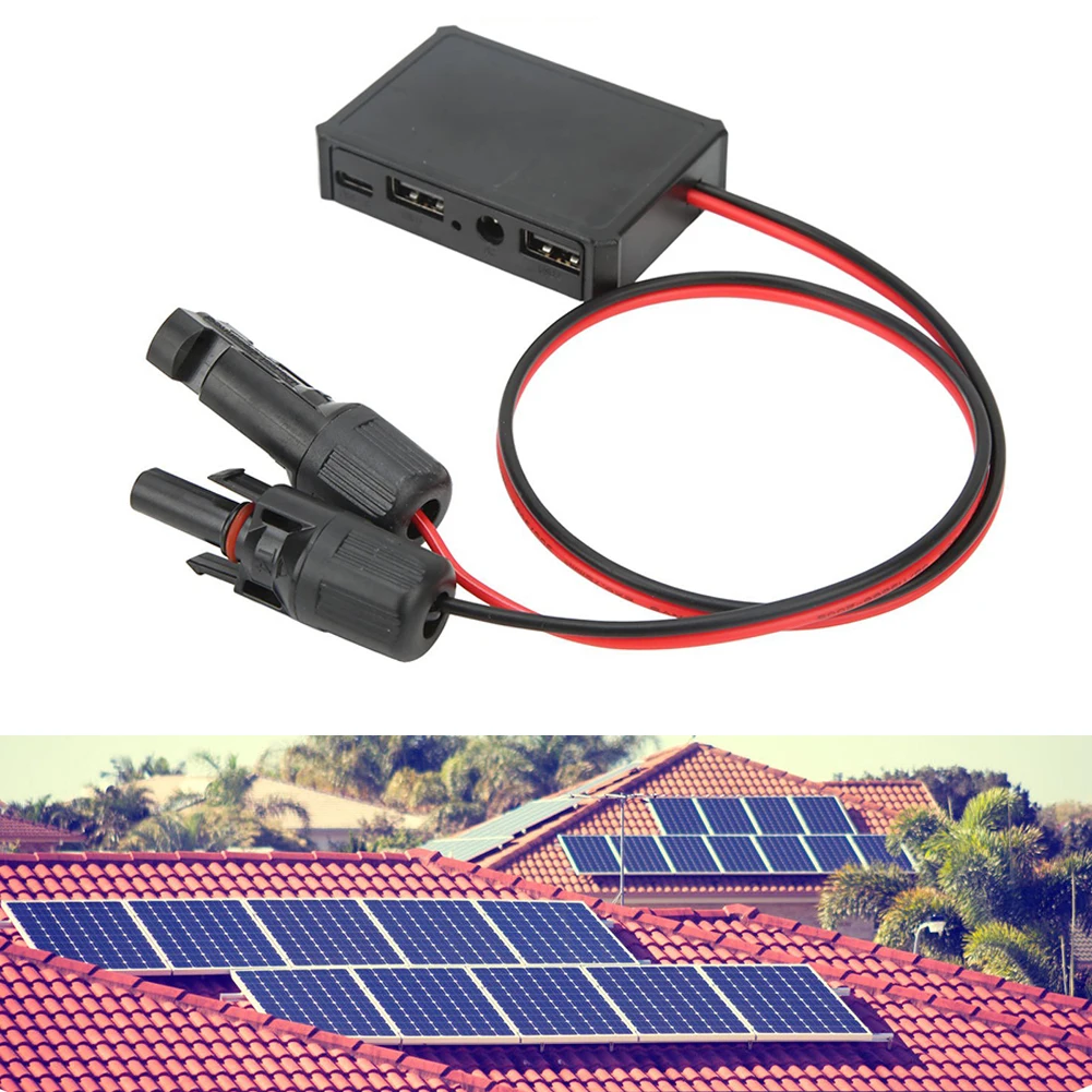 Solar Panel Power Conditioner Voltage Regulator Type C Interface 2 USB Interfaces 1 DC Interface Voltage Stabilizing Cable