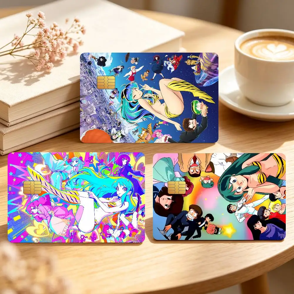 Classic Anime U-Urusei Yatsura Credit Card Sticker Waterproof Anti-Scratch 4PCS Bank Debit Traffic Cover Decoration