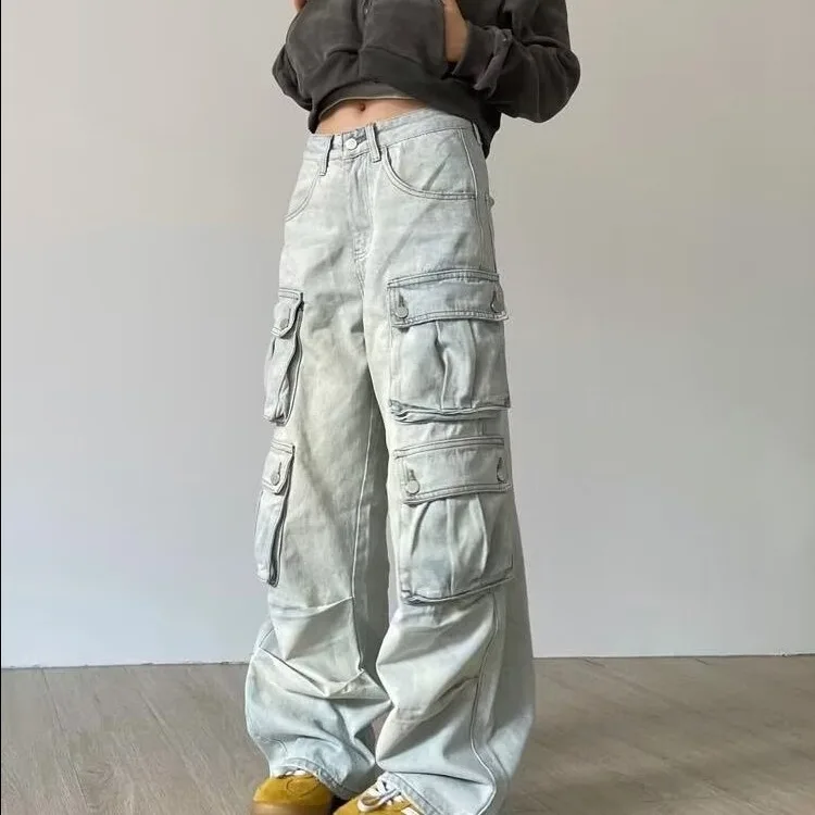 

Tooling jeans men's trendy retro casual trousers American street men's trendy loose straight-leg trousers