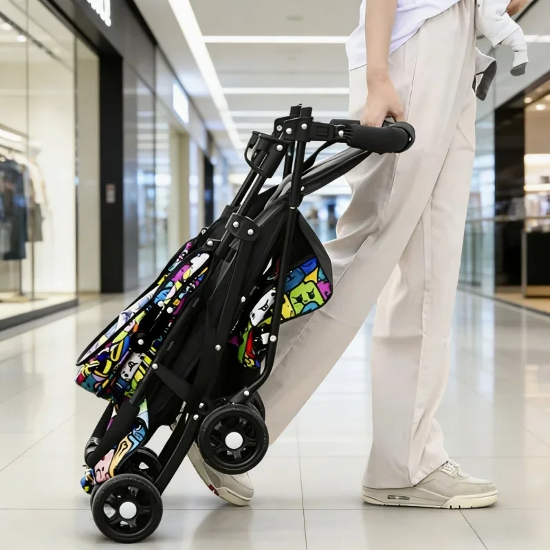 

Суперпрочная складная легкая коляска для младенцев с большим ветрозащитным солнцезащитным козырьком, унисекс, для использования на улице