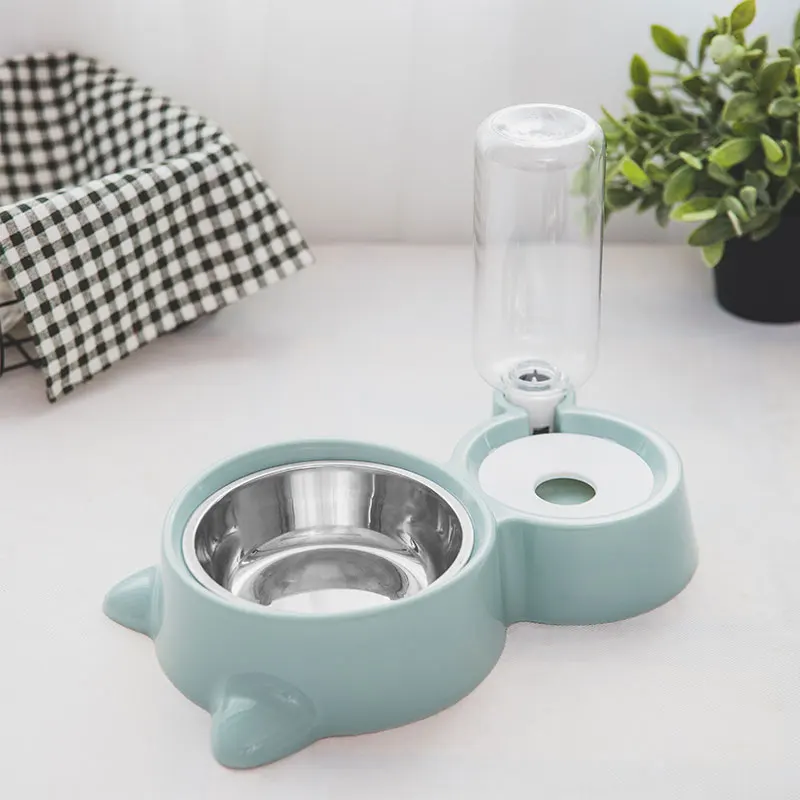 Cat Bowl, Double  Automatic Drinking Water, Dog Anti Overturning Rice