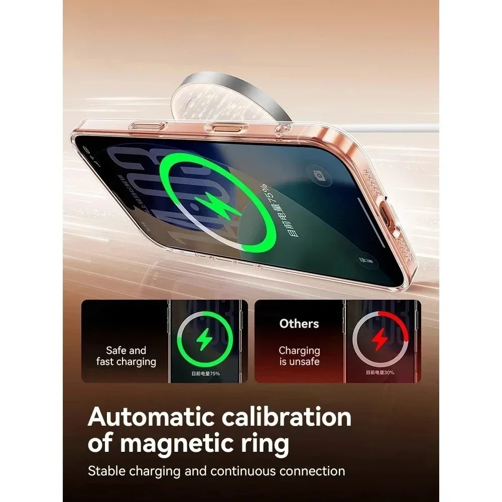 حافظة مغناطيسية جديدة لهاتف آيفون 17 برو ماكس حافظة مضادة للصفر غطاء شفاف لهاتف آيفون 17 برو ماكس غطاء رقيق للشحن اللاسلكي