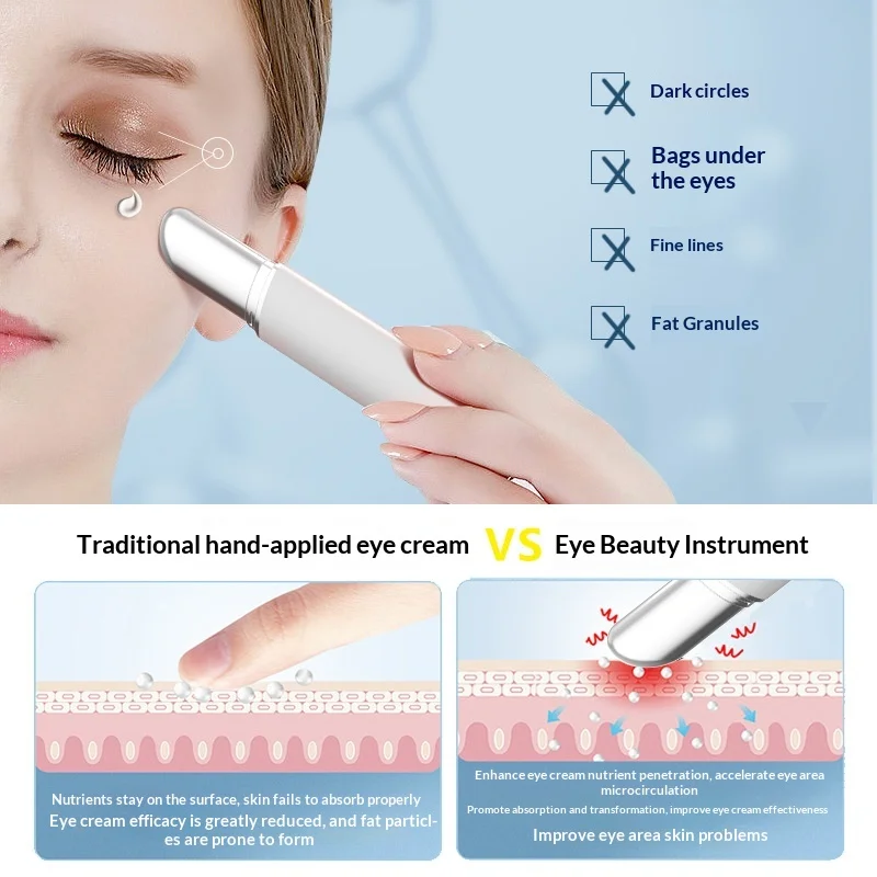 Elektryczne urządzenie kosmetyczne do oczu, wibracyjny masażer do twarzy, redukuje worki pod oczami, cienie i opuchliznę, łagodzi zmęczenie oczu.