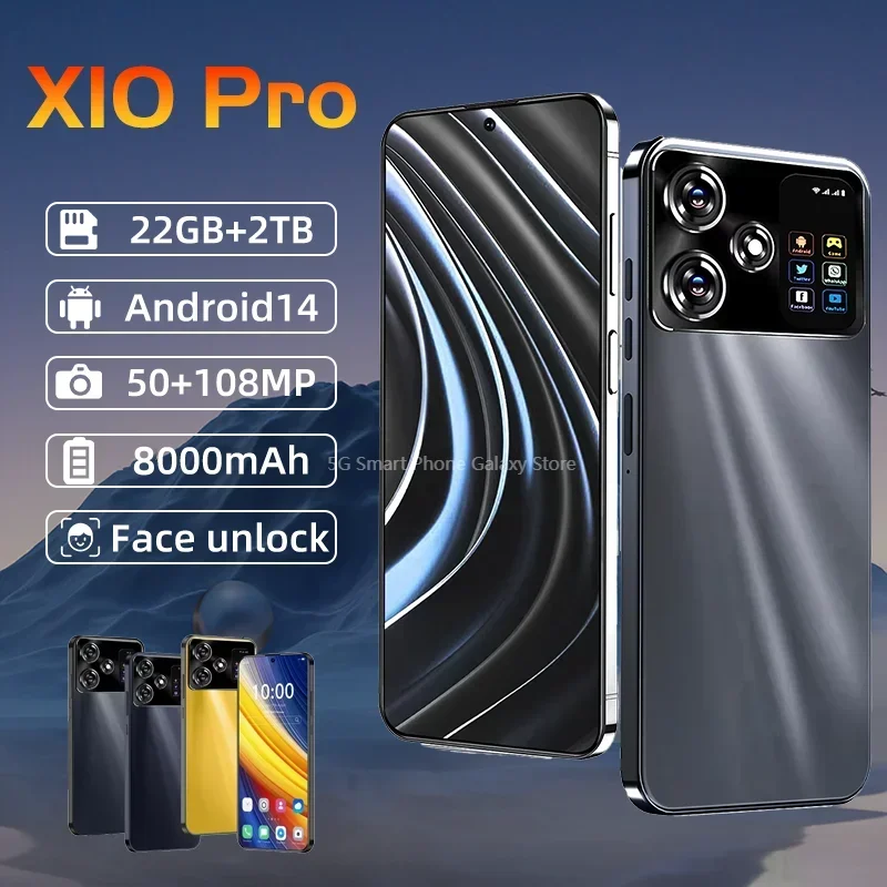 2025 Original X10 Pro Smartphone 7.3inch Global Version 22G+2TB Snapdragon 8 gen3 Android14 50+108MP 5G Cellphone Mobile Phone