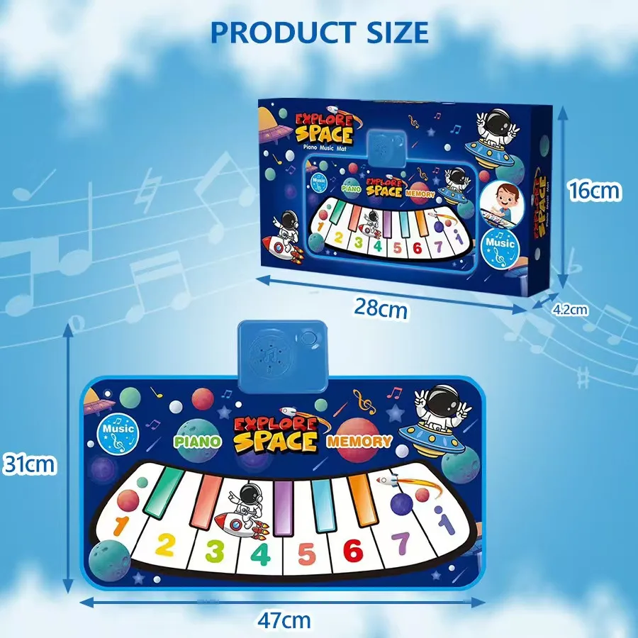 Children's Piano Mat 47*31cm Floor Keyboard Dance Pad Toy Instrument Carpet for Boys And Girls Kids' Music And Movement Gift