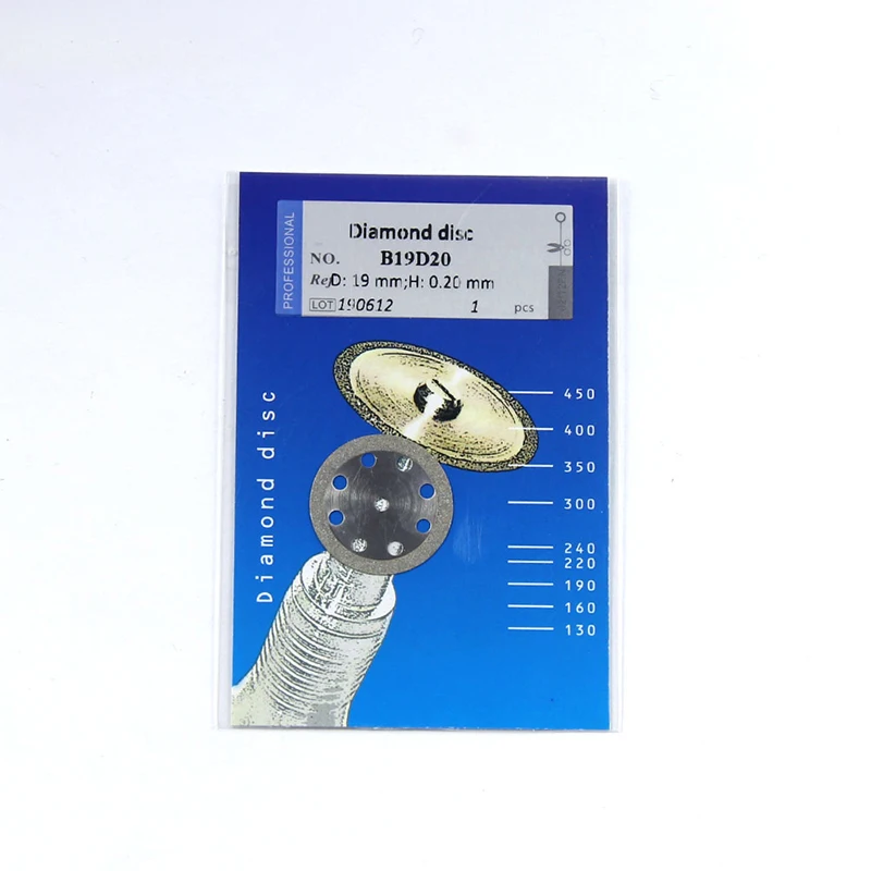 Lodden Dental Diamond Disc Disks 0.15/0.19/0.20/0.3/0.4mm Ultra-thin Sided Grit Cutting Disc Tool Dental Lab Slice 1pcs