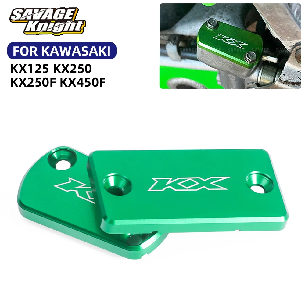 For Kawasaki KX250F KX450F KX125 KX250 Front Rear Brake Master Cylinder Oil Fluid Reservoir Cap Cover Guard KX 250F 450F 125 250