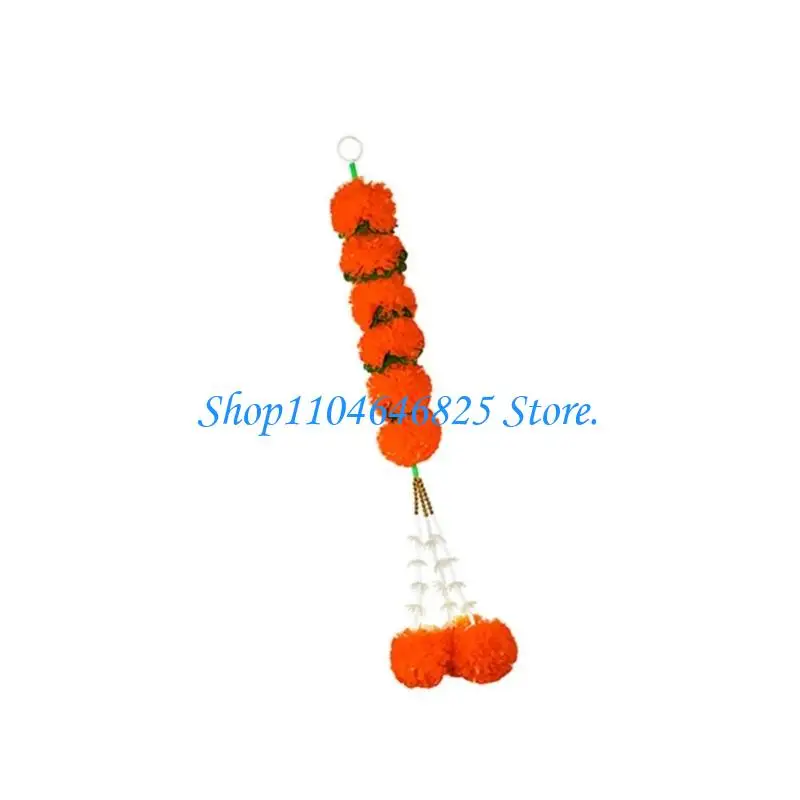 Marigold Garlands for Decorations Artificial Marigold Flowers Garlands Marigold Hanging Ornament for Pooja/Diwali/Wedding