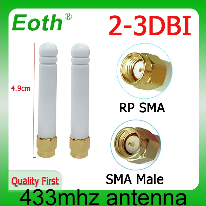 

EOTH 433 МГц Антенна 2 ~ 3dbi sma Мужская гнездовая lora антенна pbx iot модуль lorawan сигнальный приемник антенна с высоким коэффициентом усиления