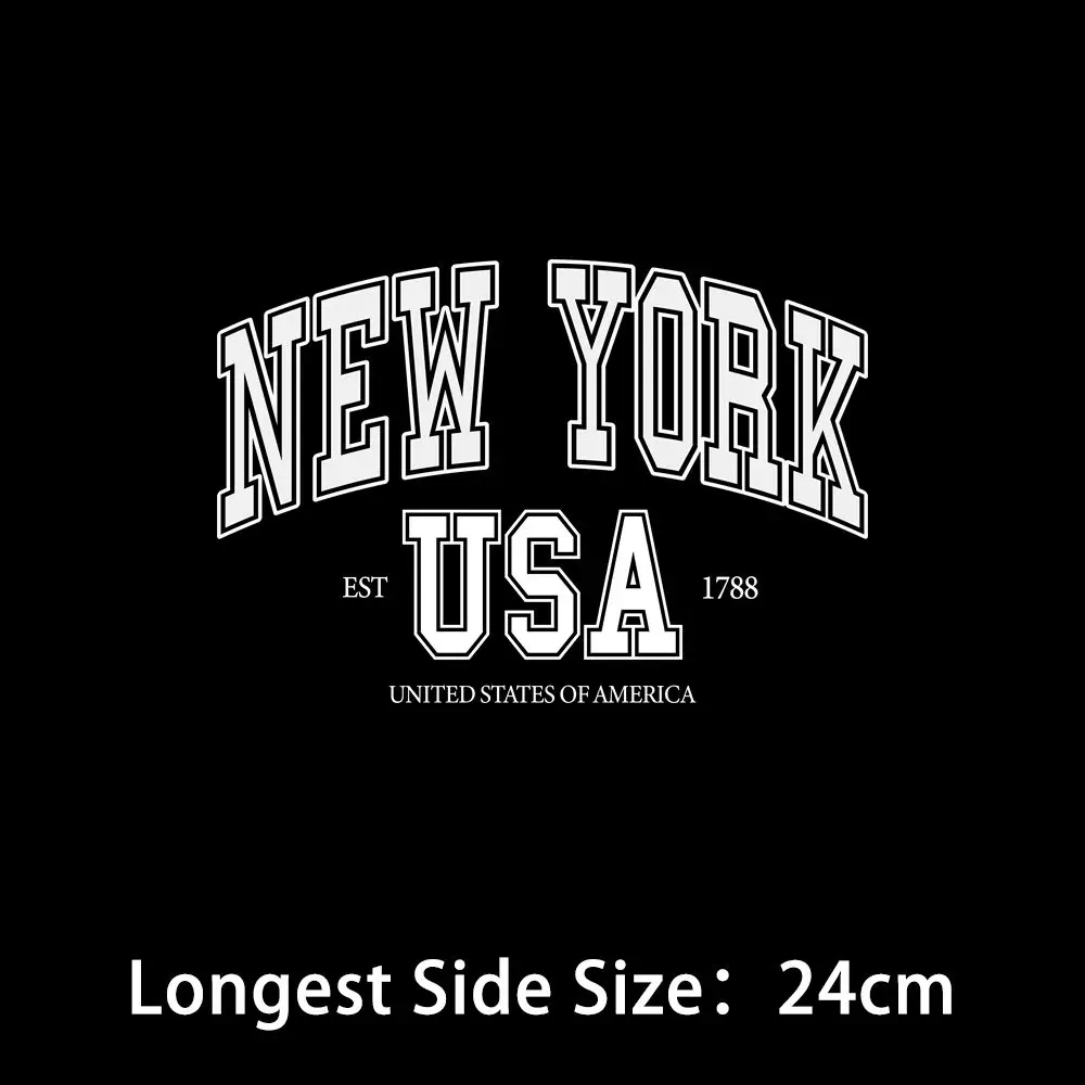 Usa New York Brooklyn Letter Iron Transfer Sticker High Definition Diydecals Iron-On Patches For Clothing Washable Appliques